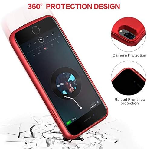 Battery Case for iPhone 8 Plus/7 Plus, TAYUZH 4200 mAh Slim Portable Rechargeable Charging Case Compatible for iPhone 8 Plus/7 Plus/6 Plus(5.5 Inch) Protective Extended Magnetic Battery Case - Red