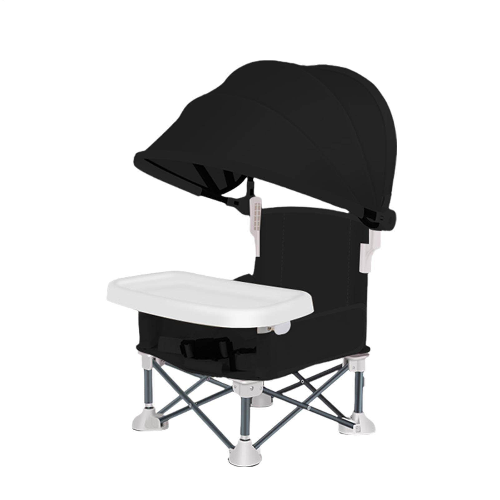 Chaise Portable Pour Bébé Repas Siège Portable Pour Enfant Avec Plateau | Chaise Pliante avec Toile Anti-UV pour Maison Plage Camping Pique-nique