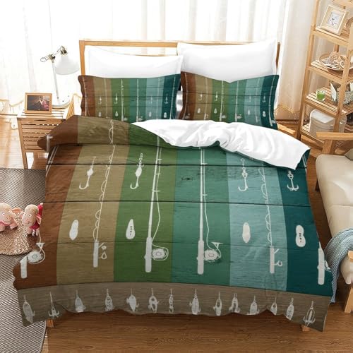 Parure de lit thème pêche rétro vintage King cadeau idéal ado - 3