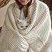 Amélie Home Chevron Chenille Knit Throw Blanket for Couch, Cozy Texture Decorative Soft Blanket for Sofa & Chair, 50