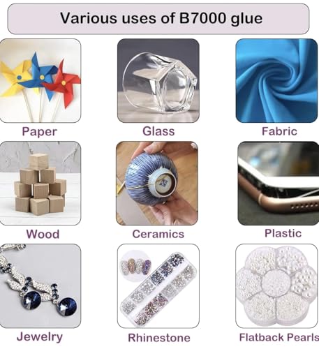 Image of DEXURIES B7000 Multipurpose Adhesive Glue | Jewelry, Beads, Clothes, Shoes, Fabrics,Screen Repair, Metal, Stone, Glass, Mobile Phones,Artificial Crystal Crafts (50ML /1.68fl.oz)