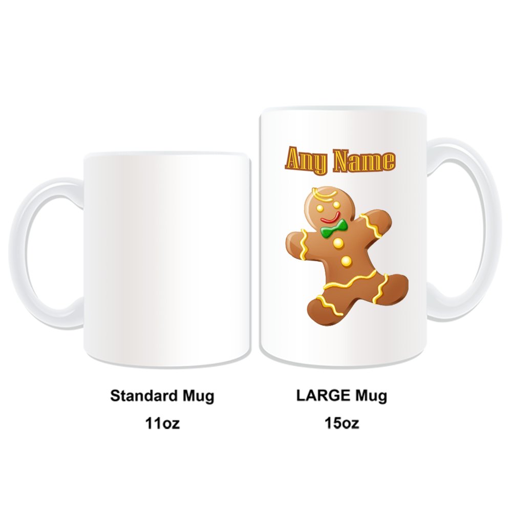 Cadeau Personnalisé – Bonhomme En Pain D'épices Argent Boîte Thème Conte De Fées (Design, Blanc) – N'importe Quel Nom/Message Sur Votre Unique – Gingembre Pain