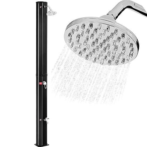 COSTWAY 35L Solardusche Gartendusche 2 Wasserhähne Außendusche mit Fußdusche Pooldusche bis zu...