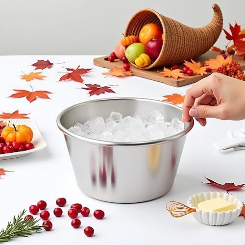 Image of TANISHI KITCHEN'S Aluminium Ice Bowl /Ice Donga Set /Barf Dibba and Cake Baking Mould Multipurpose Kitchen & Baking Container Silver (1)