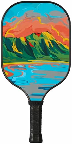 Miniatura 2 de HELIOS Hawaii Pickleball Paddle Juego de 2  O'ahu  Incluye paletas de cabeza de diamante y tubería  Superficie de fibra de vidrio impresa con