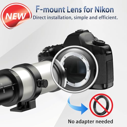 Image of Lightdow Telephoto Zoom Lens 420-800mm f /8.3-16 Manual Lens F Mount Lens for Nikon D5500 D3300 D3200 D5300 D3400 D7200 D750 D3500 D7500 D500 D600 D700 D800 D810 D850 D3100 D5100 D5200 SLR Camera Lens