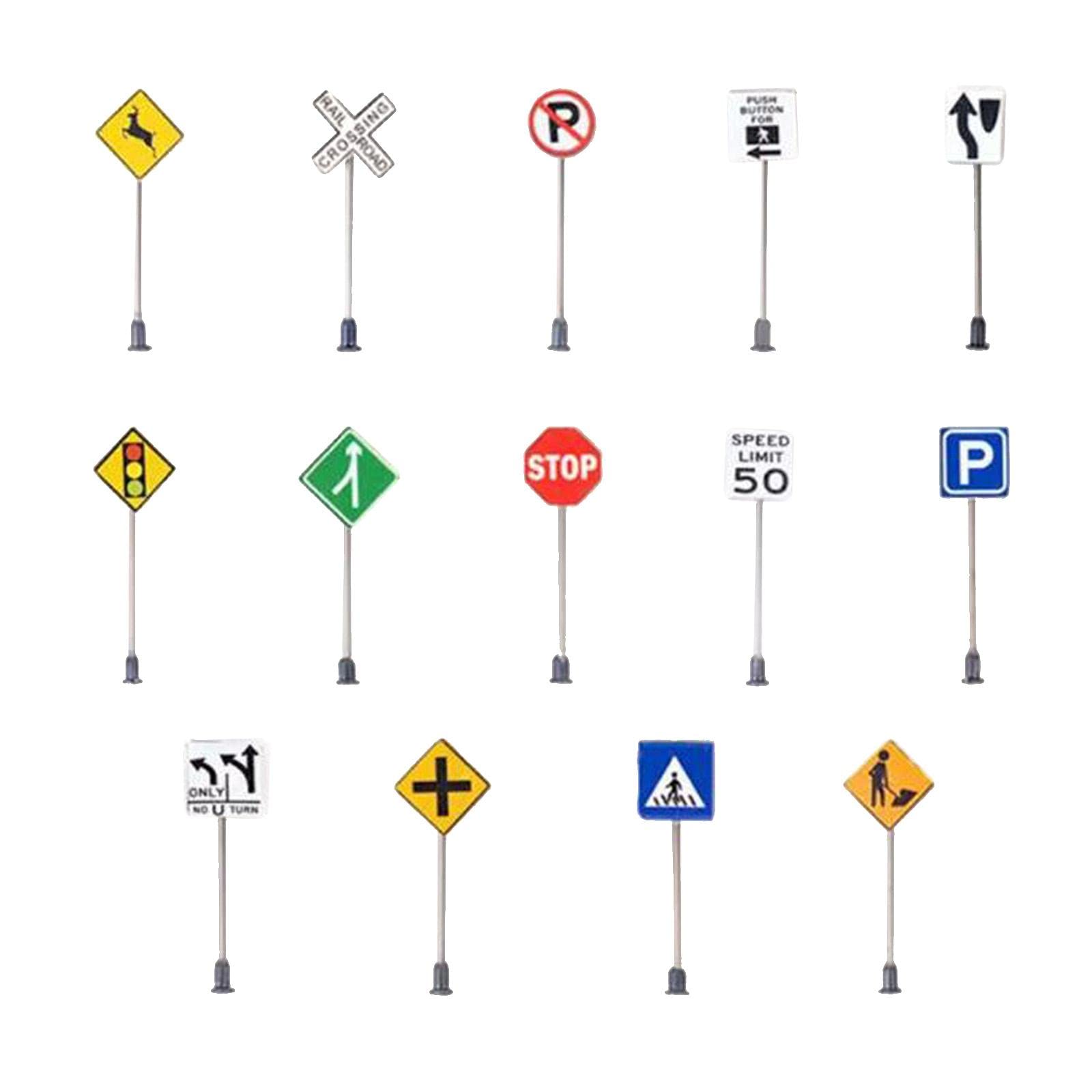 2X Handmade Pack of 14 1:87 HO Scale Signs Scenes Decor