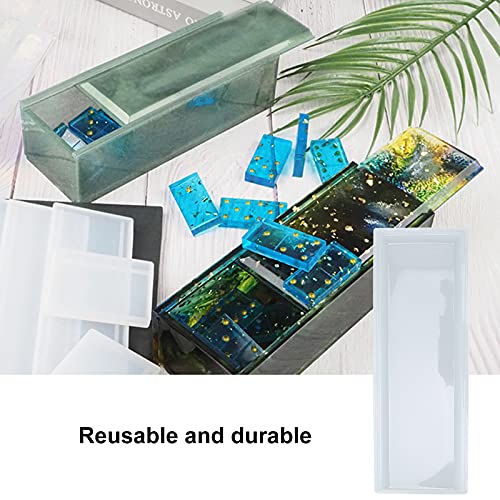Image of Domino Storage Box Mold - Non-Toxic Reusable Silicone Set for DIY Crafting, Includes Small, Medium & Large Sizes