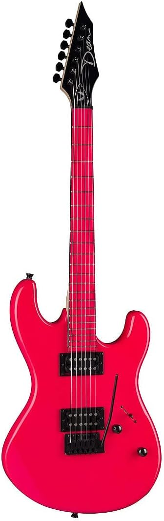 Dean Custom Zone Solid Body Electric Guitar, 2 Humbuckers Florescent Pink