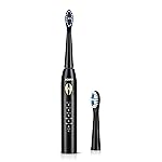AGARO COSMIC LITE Sonic Electric Tooth Brush For Adults With 5 Modes, 2 Brush Heads & Rechargeable With 4 Hours Charge Lasting Up To 25 Days, Power Toothbrush, (Black)