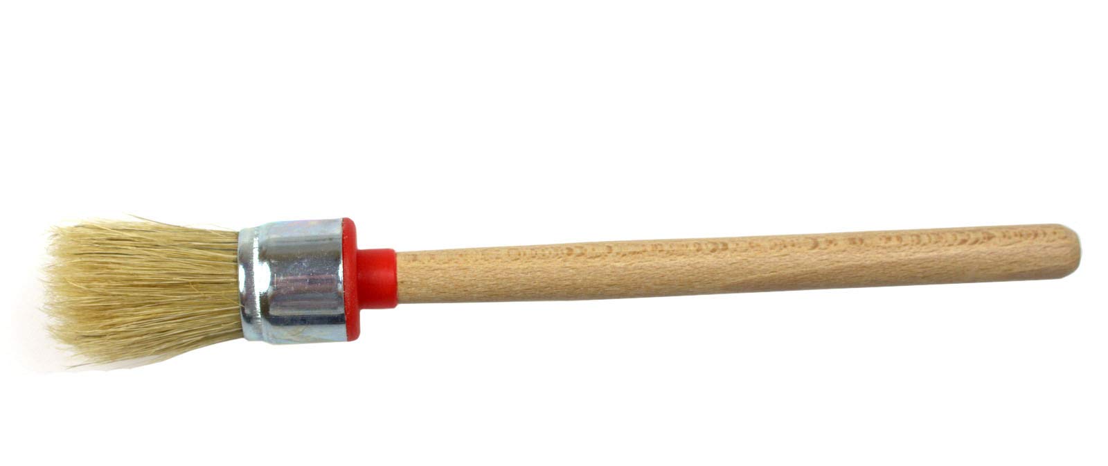 Pol-Brush Natural Bristle Hair And Wood Efo Round Paint Brush Ø 25 Mm | Paint Brush With Natural & Synthetic Bristle Blend | Furniture Paintbrush For Chalk Paint, Wax, Varnish, And Oil | Wax Brushes For Furniture | Ergonomic Wooden Handle