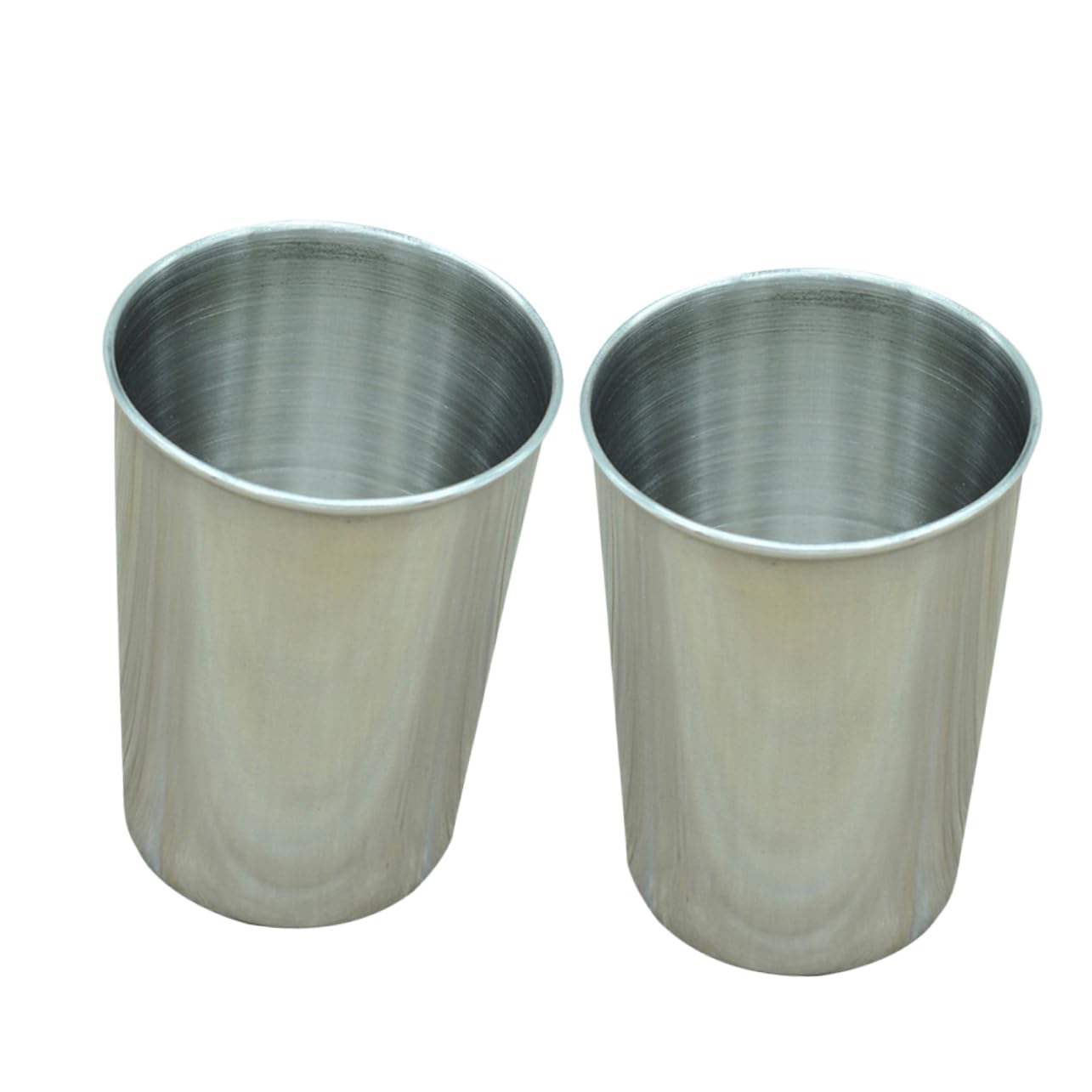 Beatifufu Multi-use Stainless Steel Cup Toothbrush Holder Water Juice Soda Cup 2pcs for Home