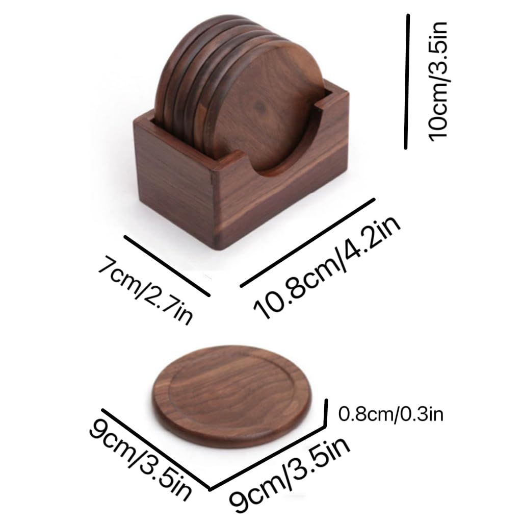 Kaithera - 1 posavasos de madera para decoración de tazas de té redondo natural para tazas de café, portavasos de madera para bebidas Kaithera - 1 posavasos de madera para decoración de tazas de té redondo natural para tazas de café, portavasos de madera para bebidas