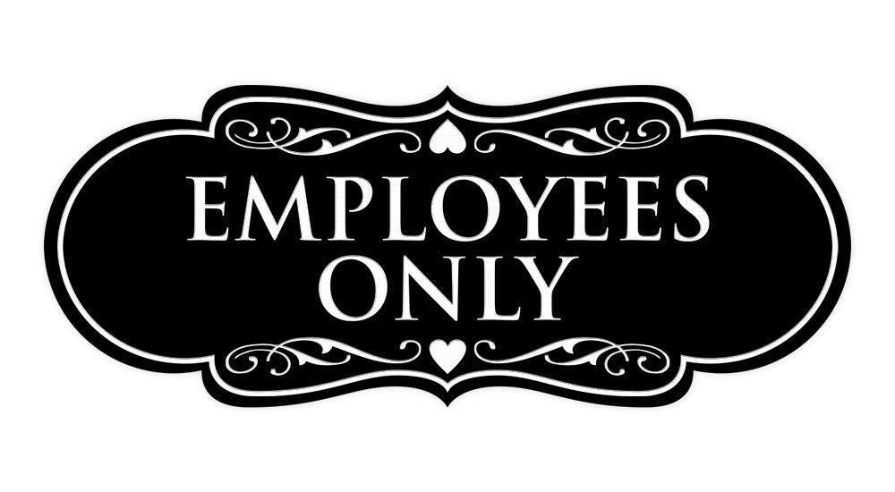 Designer Employees ONLY Sign 2" x 5" - Small