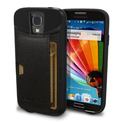 Galaxy S4 Wallet Case - Q Card Case for Samsung Galaxy S4 by CM4 - Ultra Slim Protective Credit Card Carrying Case (Black Onyx)