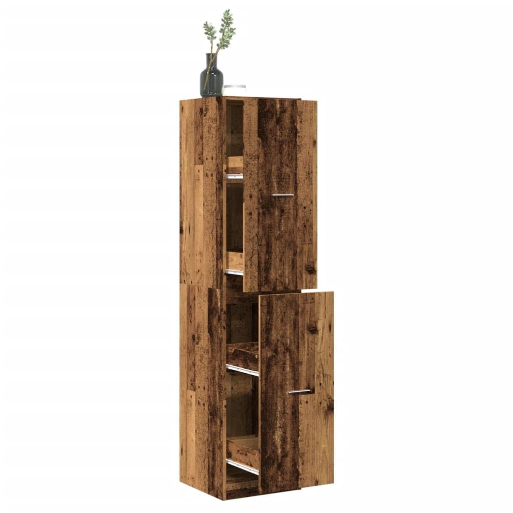 Armadietto classico per medicinale, 40 x 41 x 174,5 cm, in legno di ingegneria, ampio spazio di archiviazione con guide metalliche e maniglie eleganti, armadio portaoggetti