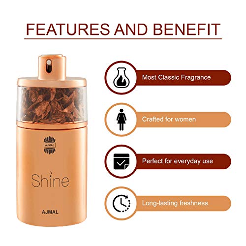 Ajmal Aristocrat EDP Citrus Woody Perfume 75ml for Men and Shine EDP Floral Powdery Perfume 75ml for Women FREE - Image 6