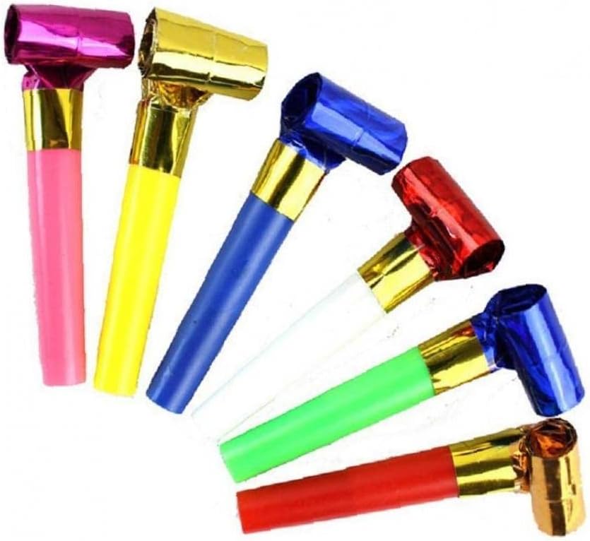 Zonster 20 Pcs Children Party Christmas Party New Years Colourful Noisemakers Toy Childrens Funny Blowouts Whistle : Toys & Games