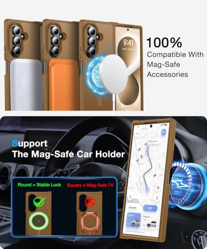 Image of NO.1 Magnetic for Samsung Galaxy Z Fold 8 Ultra Case with MagSafe | [Military Grade Drop Tested][Translucent Matte][Anti-Fingerprint] Soft Silicone Bumper for Samsung Fold 8 Ultra Case,Coffee