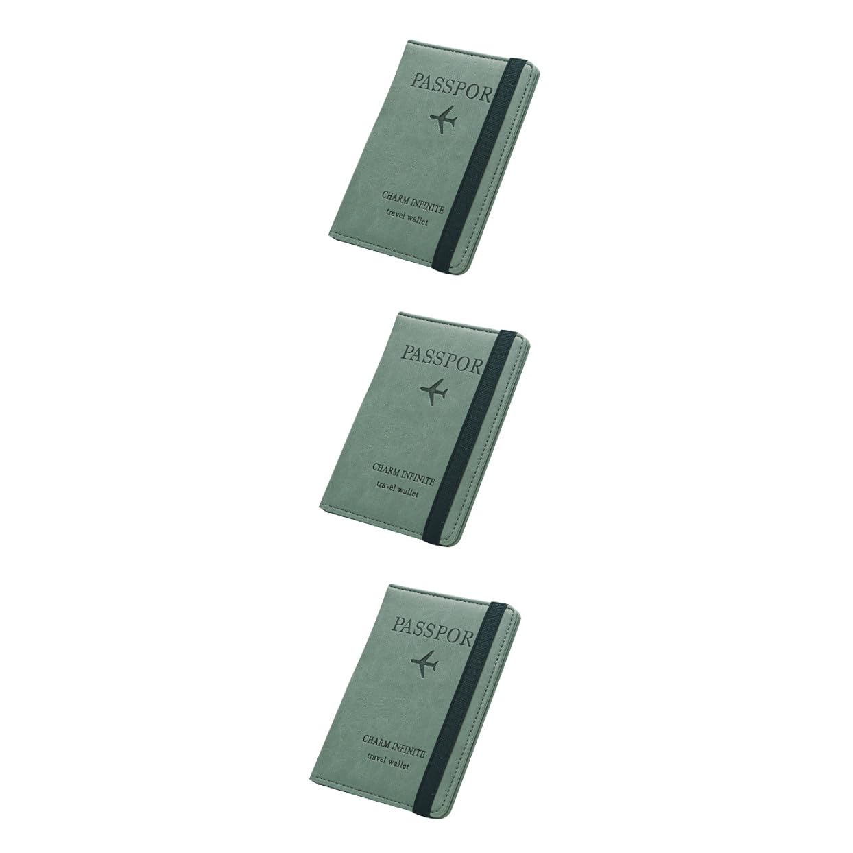 VALICLUD 3stücke RFID Reisepass Wallet Aus Pu-Leder Multifunktionale Aufbewahrungstasche Für Damen Grün Diebstahlsicher Und Ultra-dünn Für Reisen Und Business Trips