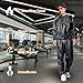 SMD35 Sauna Suit Plastic Sauna Suit Women Men, Weight Loss Exercise Slimming Gym Fitness Workout Anti-Rip Silver Sweat Suit, PVC Sweating Suit for Weight Loss Black L