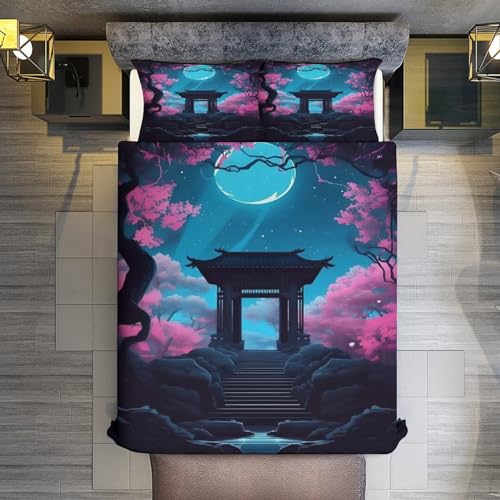 Ensemble de housse de couette Porte du Japon 3 pièces lit double