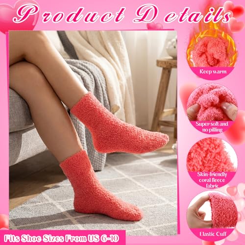 Image of Foaincore 12 Pairs Fuzzy Socks Bulk for Women Cozy Fluffy Slipper Socks Warm Soft Sleeping Gifts for Home