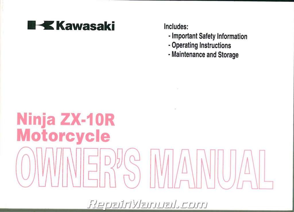 99987 1610 2010 Kawasaki Zx1000f Ninja Zx10r Motorcycle Owners