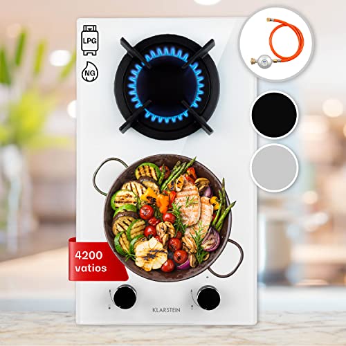 Klarstein Cocina De Gas Butano, Placa De Gas 2 Fuegos 4200w, Placa Vitroceramica Gas Integrada Para Cocina, Placa Gas Butano De Diseño, Encimera Gas De Fogones Con Base De Vidrio Y Acero Inoxidable Klarstein Cocina De Gas Butano, Placa De Gas 2 Fuegos 4200w, Placa Vitroceramica Gas Integrada Para Cocina, Placa Gas Butano De Diseño, Encimera Gas De Fogones Con Base De Vidrio Y Acero Inoxidable