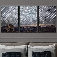3 Piece Framed Canvas Wall Art Starry Sky Canvas Prints Home Artwork Decoration for Living Room,Bedroom - 16