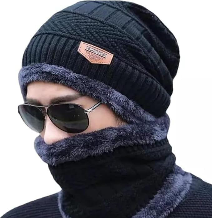 Winter Thermal Balaclava Beanie Hat with Fleece Lining | Stretchable Warm Neck Warmer Face Mask | Windproof Ski & Cycling Cap for Men & Women | Full Head Coverage for Outdoor Sports | Multicolor-image-32