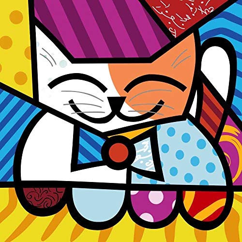 Colour Talk DIY Oil Painting, Paint by Number Kits for Kids - Lucky cat 8"X 8".