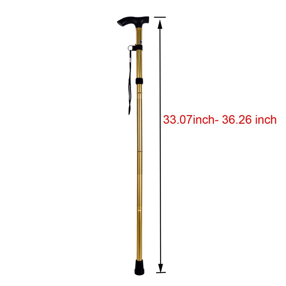 Fullgaden Upgraded Version Hiking/Trekking/Camping Stick&Pole Foldable, Portable, Adjustable Hand Walking Cane, Mountaineering Crutches Outdoor for Men, Women, Black