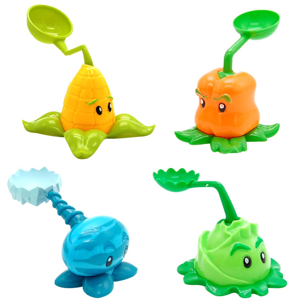 FISAPBXC 4PCS Plants vs. Zombies Figures Set Cake Topper Character Show Toys Plants Zombies Party Supplies Cake Decoration Suitable for Themed Party Decorations Gifts for Kids