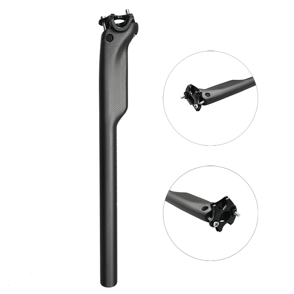 Fahrradsattelstütze aus 3K-Carbonfaser, ultraleicht, für Mountainbike und Rennrad, Sattelrohr, Fahrradteile, 27,2/30,8/31,6 x 350/400 mm (Matt, 30,8–400 mm)