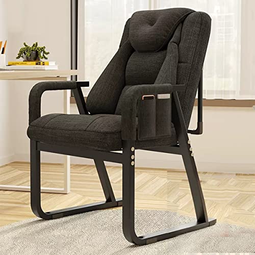 Silla reclinable moderna de mediados de siglo, color negro, con función reclinable, ideal para dormitorio, habitación pequeña, uso en interiores, elegante escritorio y sofá