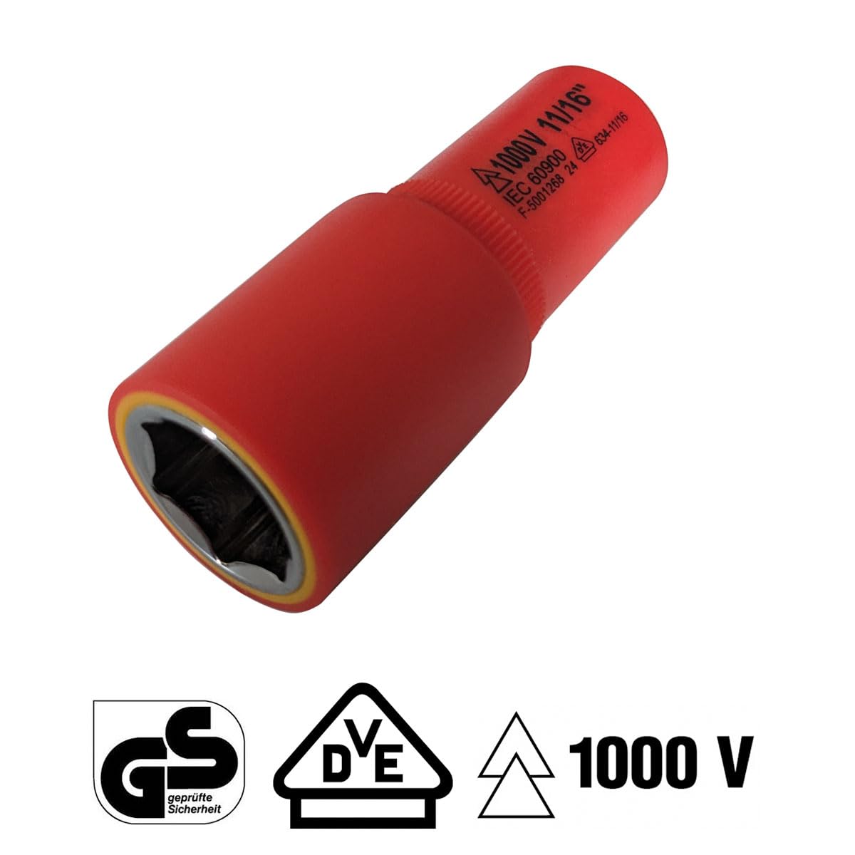 Set di chiavi a bussola SAE isolate da 1000 V, 20 pezzi da 3/8", 5 punte esagonali