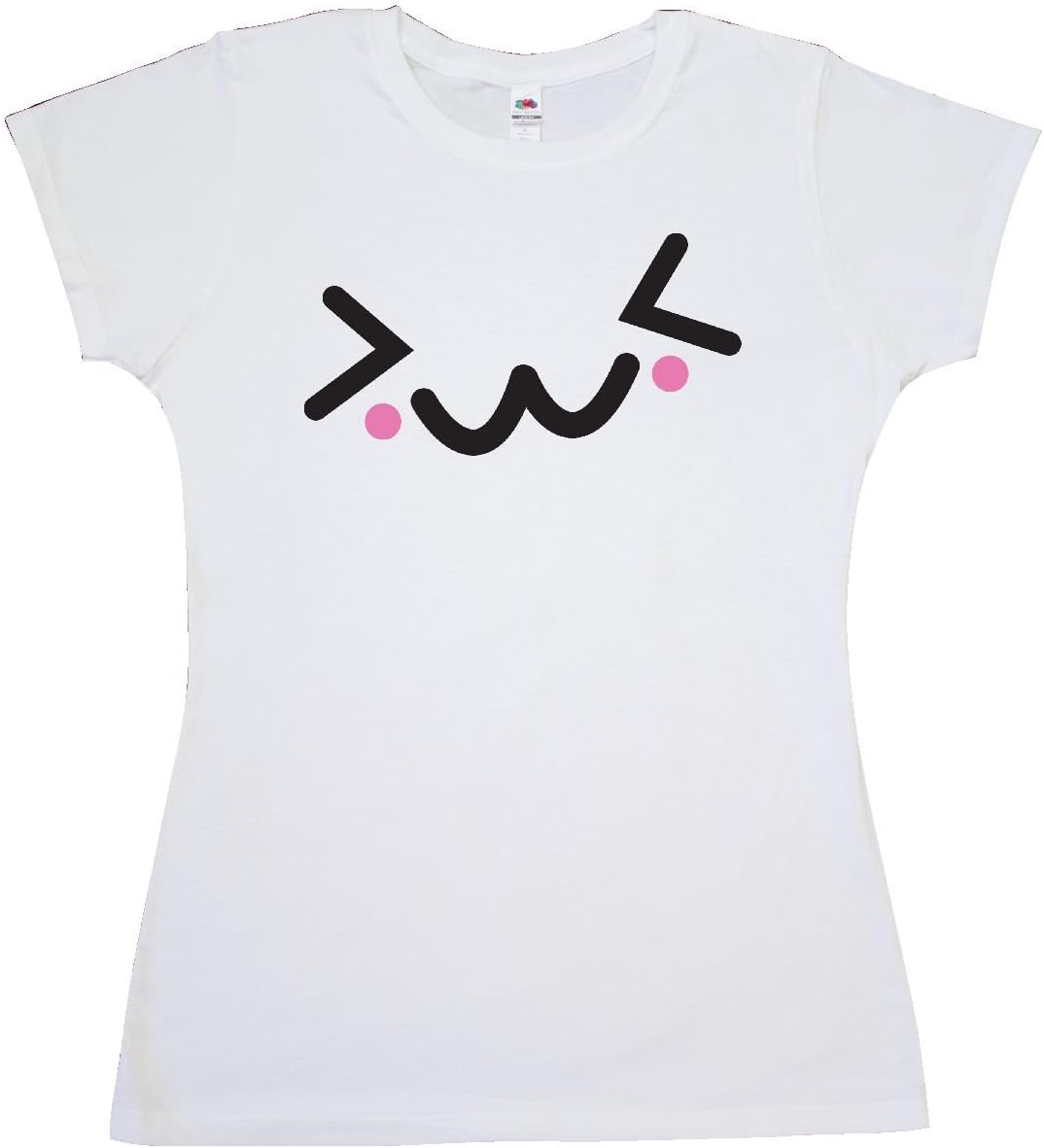 inktastic - Kawaii Face Junior T-Shirt Medium White 1f949