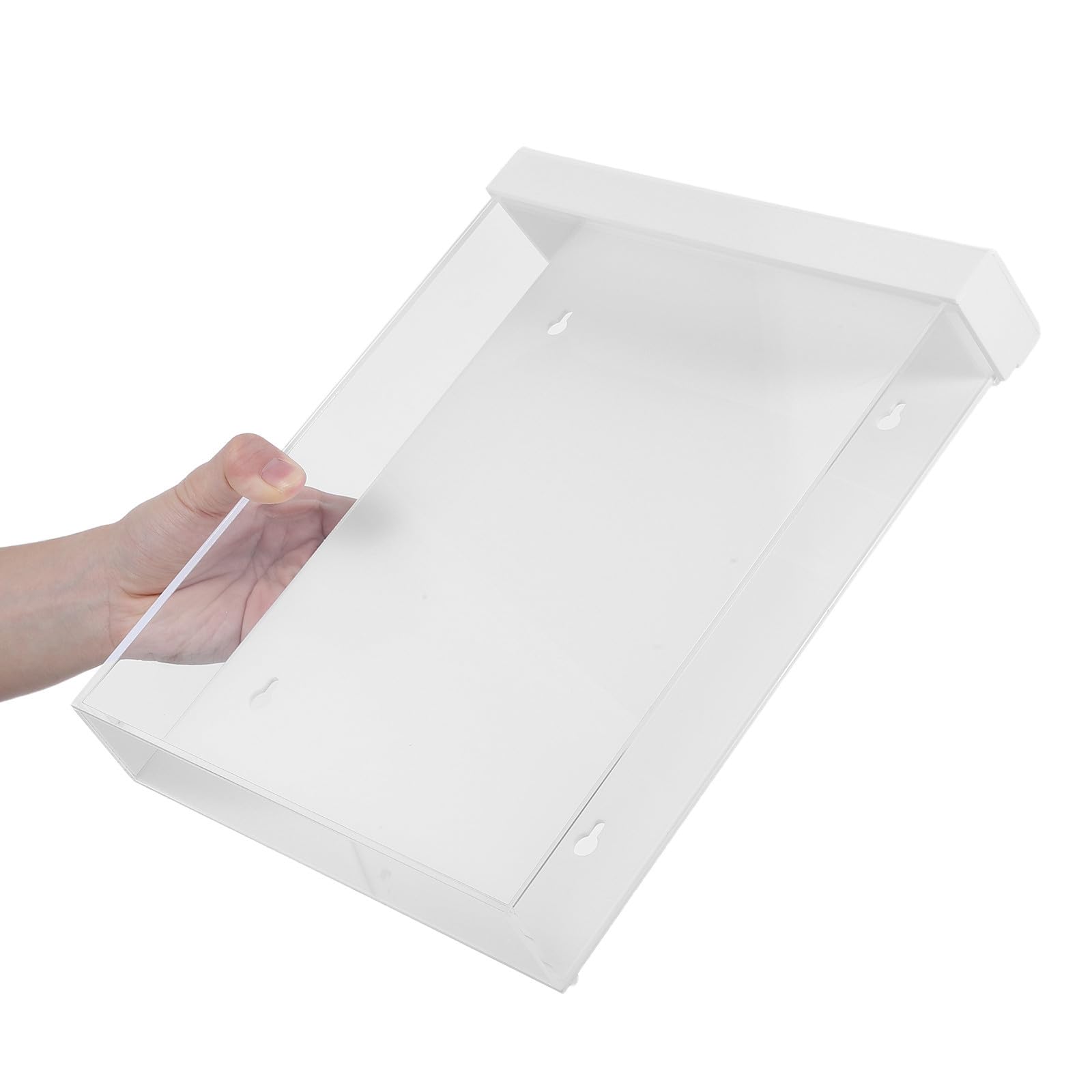 NUOBESTY Soporte Acrílico de Pared para Folletos con Tapa, Blanco