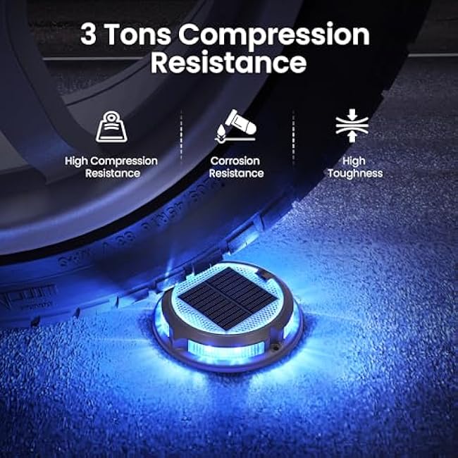 SOLPEX Solar Driveway Lights Multi-Color Deck Light Solar Pathway Lights 4 Pack