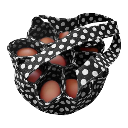 Cesta para huevos de gallina, cesta para huevos con 9 bolsas | Eggs Collection Organizador portátil para almacenamiento de huevos para granjas de jardín familiar