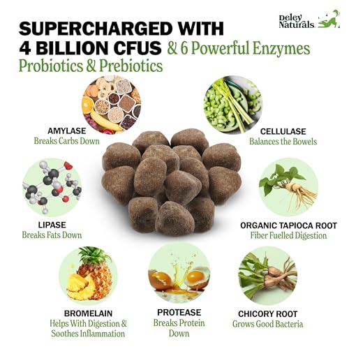 Deley Naturals Probiotics for Dogs - Dog Probiotics Chewable with 6 Digestive Enzymes & 4 Billion CFUs - Probiotic Chews for Dogs Gut Health Diarrhea & Digestion - Digestive Balance Dog Supplements - Image 3