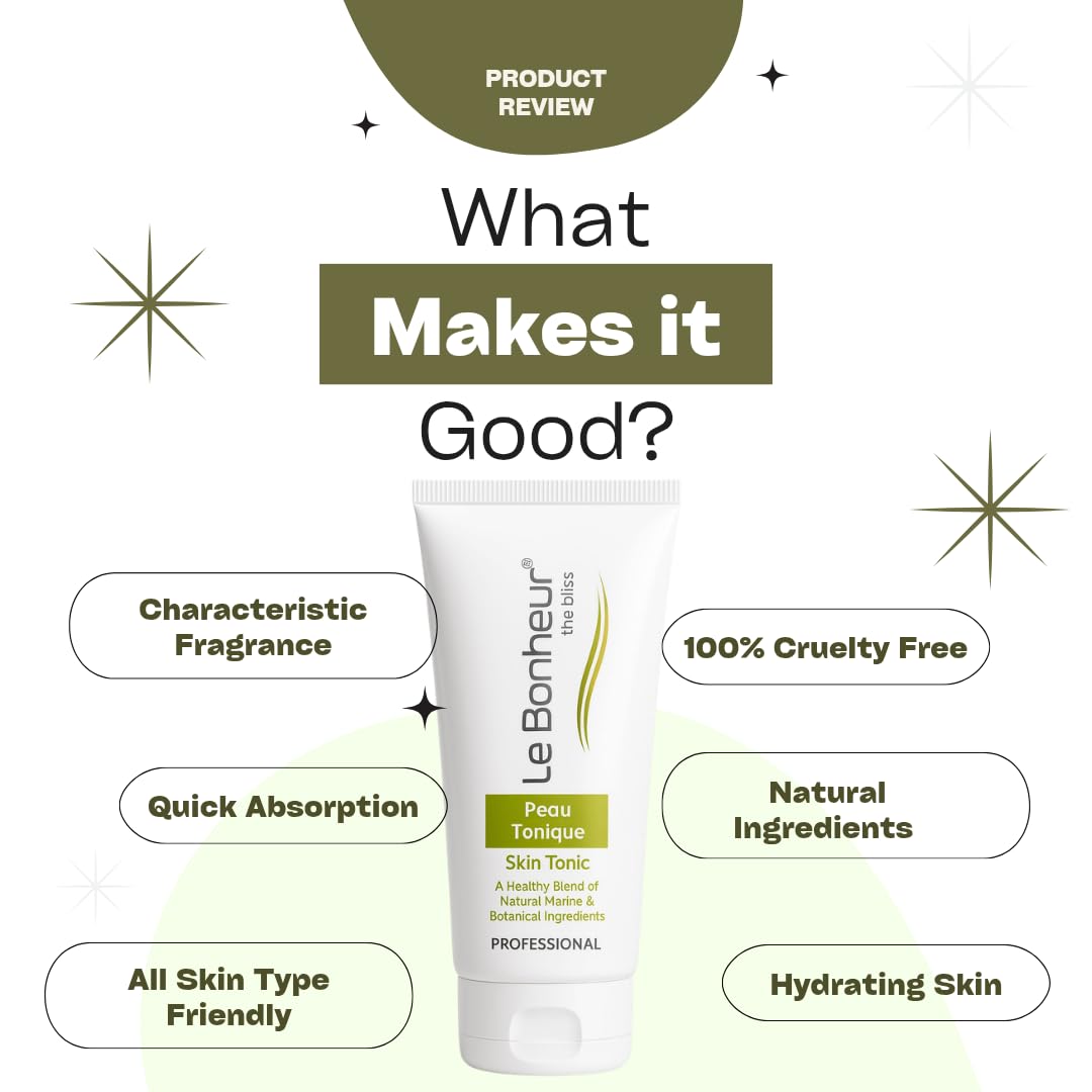 Le Bonheur Peau Tonique For Healthy Skin | Skin Tonique | Deep Moisturizing | Rejuvenate Skin Cell | Skin Care Routine | Balances The Skin Ph | Alcohol Free Skin Care Multi Use | Men & Women | 50 ml 3