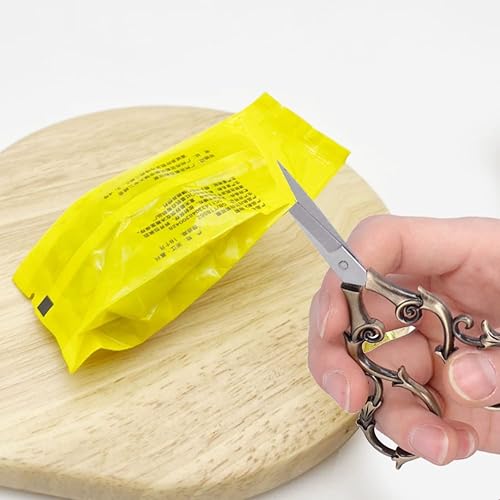 Miniatura 4 de Tijeras de coser, tijeras de flores europeas vintage, tijeras de bordado, de acero inoxidable, para mbromas, costura, manualidades, trabajo y uso