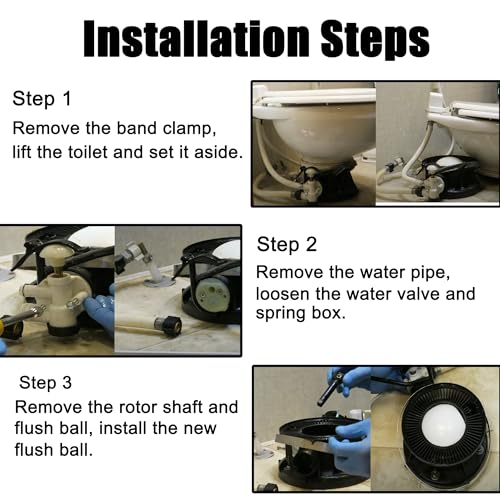 Image of iFJF 385318162 RV Toilet Flush Ball & Shaft Kit for 108 111 Flush Toilet | for 131 168 206 208 248 306 308 348 506 Foot-Flush Models, Premium Brass Rotor Shaft, Anti-Corrosion Build, Lower Repair TCO