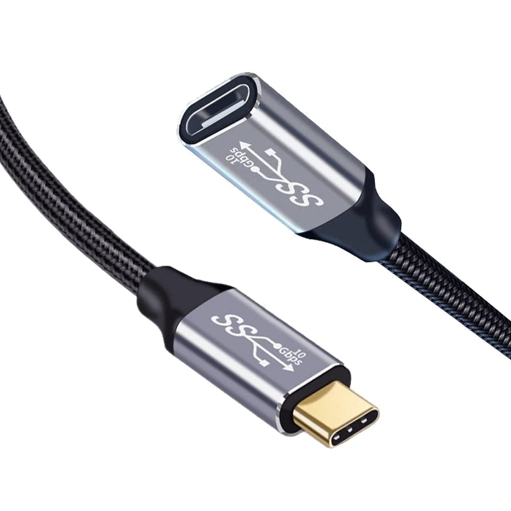 USB Type C 延長ケーブル 1.5M タイプC 延長コード USB3.2 Gen2(10Gbps) 100W PD急速充電 4K60Hz映像出力 ナイロン編み MacBook、iPad、Dell XPS、Xperia、Galaxy、Pixel等USB C機種対応