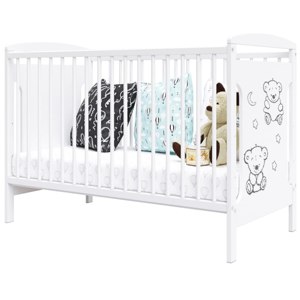 Genérico Cuna para bebés Ted 60 x 120 cm con Kit de conversión: Crece con su Hijo (sin colchón)