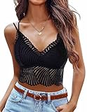 Avidlove Women Lace Bralettes Sexy Camisoles Strappy Crop Top Double-Layered Lace Bra A-Black