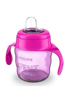 Philips Avent Silicone Classic Spout Cup with Handle | Pink/Purple | 200ml (SCF551/03) - image, photos