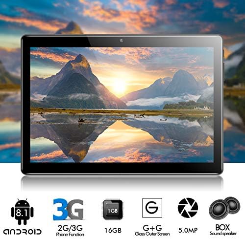 Padgene 10 Inch Google Android Tablet, Android 10.0 Phablet Tablet Quad Core Pad Tab with Dual Camera, 1GB Ram 16GB Rom, Wifi, Bluetooth, Dual Sim Card Slot,6000mAh Battery